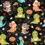 Dino pizza fond noir
