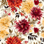 Fleur couleur automnal fond crème