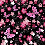 Fleurs et papillon