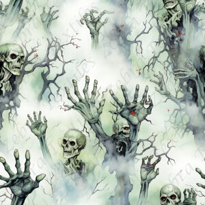 Zombie et main tendue fond brouillard CL 220gsm