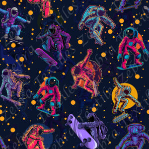 Astronaute en skate fond marine