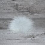 Pompon vraie fourrure gris pâle