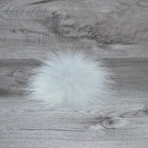 Pompon vraie fourrure gris pâle
