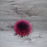 Pompon vraie fourrure noir et bourgogne