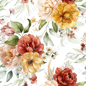 Floral aquarelle fond blanc