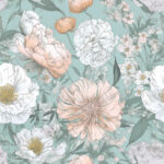 Floral fond menthe