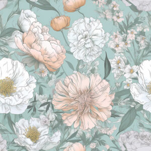 Floral fond menthe