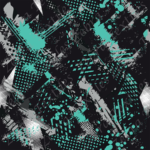 Graffiti abstrait aqua et noir