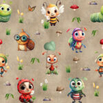 Insecte mignon fond grunge