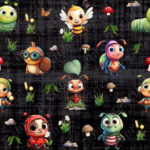 Insecte mignon fond noir grunge