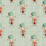 fourmi sous la pluie fond vert