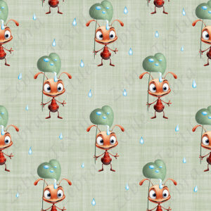 fourmi sous la pluie fond vert