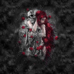 Amour éternel fond noir grunge