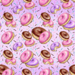 Beigne fond mauve confetti