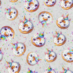 Beigne licorne fond confetti