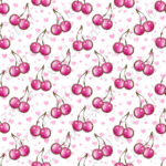 Cerise fond blanc et coeur
