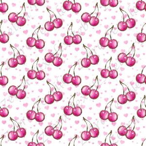 Cerise fond blanc et coeur