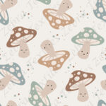 Champignon visage fond pois