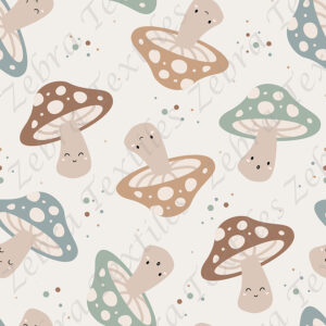 Champignon visage fond pois