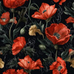 Coquelicot sensuel fond noir