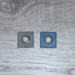 Patch en cuir marine avec oeillet (27mm)