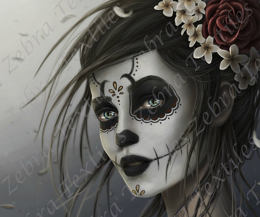 Femme skull fleur bourgogne