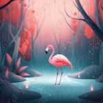 Flamant rose et la forêt enchantée
