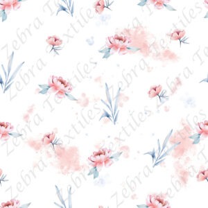 Floral délicat rose fond blanc