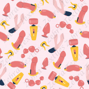 Jouet sexuel rose et jaune fond rose