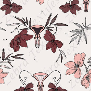 Utérus floral fond crème