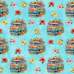 Wesfalia et hibiscus fond aqua