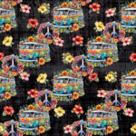 Wesfalia et peace floral fond noir grunge