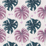 monstera et coeur fond beige