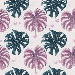 monstera et coeur fond beige