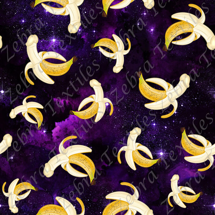 Banane sexy fond galaxie mauve
