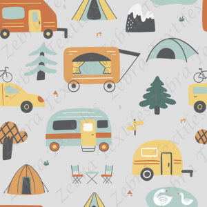 Camper et oie fond gris