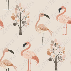 Flamant rose et arbre