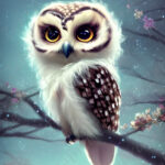 Hibou fluffy dans la nuit