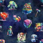 Jeux pixelisé fond marine