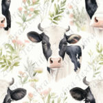 Vache laitière et fleur