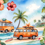 Westfalia à la plage
