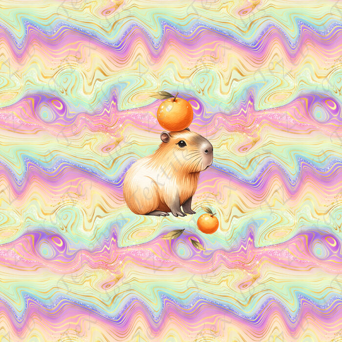 capybara et orange fond marbré cristal 10