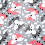 renard gris et orange fond gris