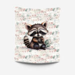 Raton fond floral Panneau doudou