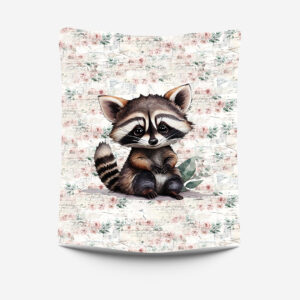 Raton fond floral Panneau doudou