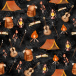 Camping teinte boho fond noir
