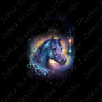 Cheval cosmique fond noir