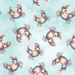 Crabe fond aqua