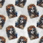 Femme skull fond gris