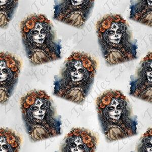 Femme skull fond gris